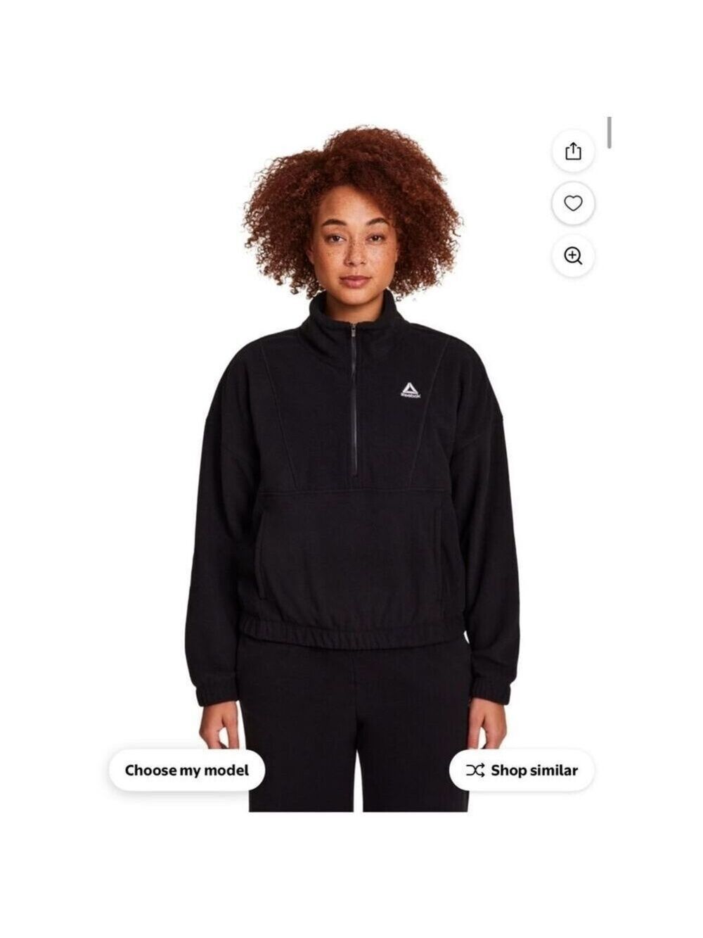 Reebok Black Fleece Half Zip Pullover Sweatshirt XX
